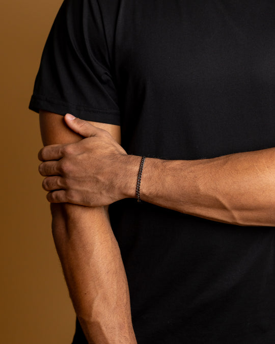 5mm Cuban chain bracelet with black finish