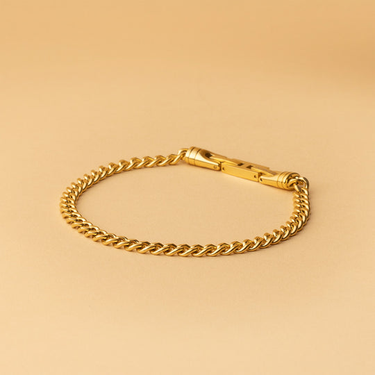 5mm Cuban chain bracelet with golden finish