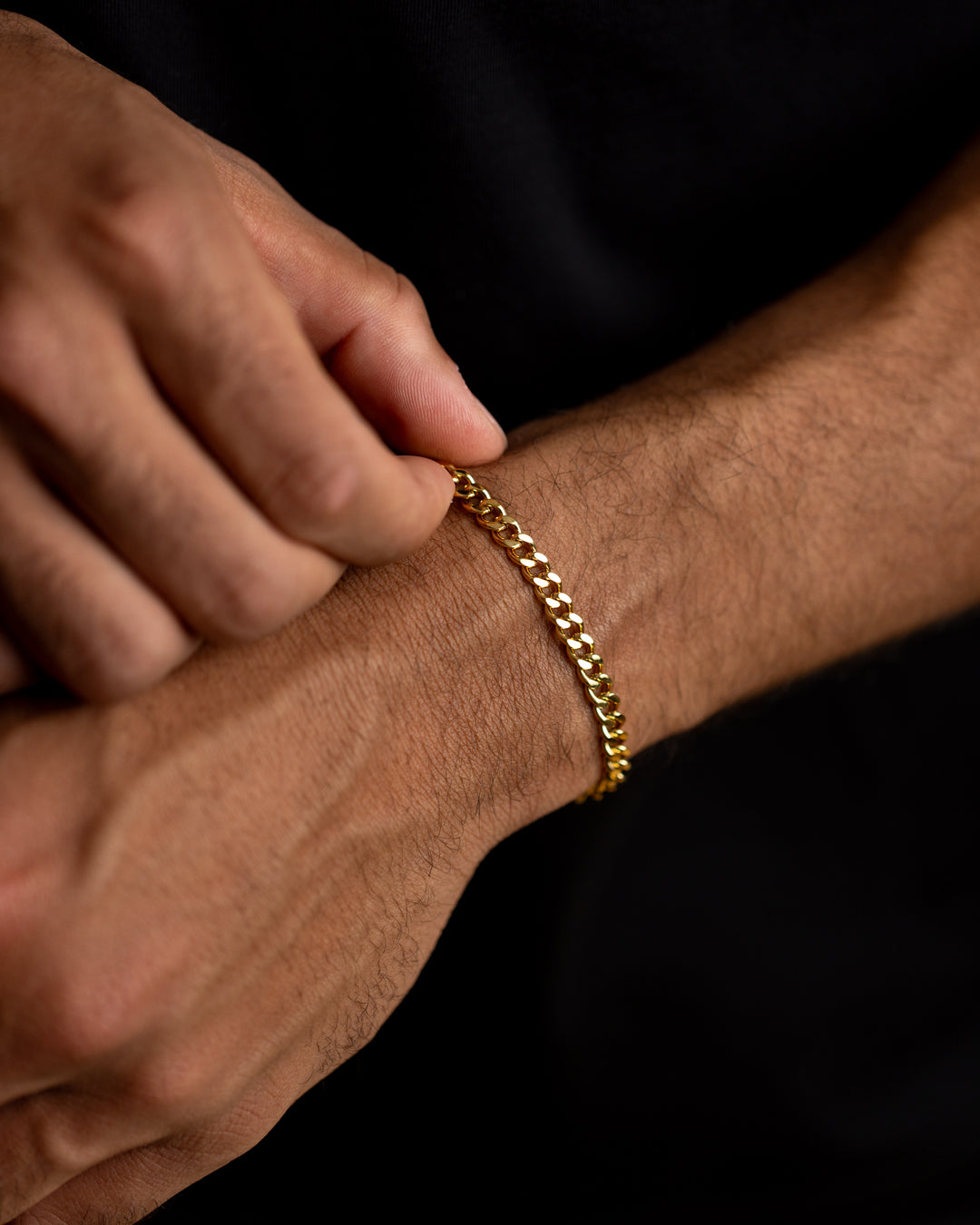 5mm Cuban chain bracelet with golden finish