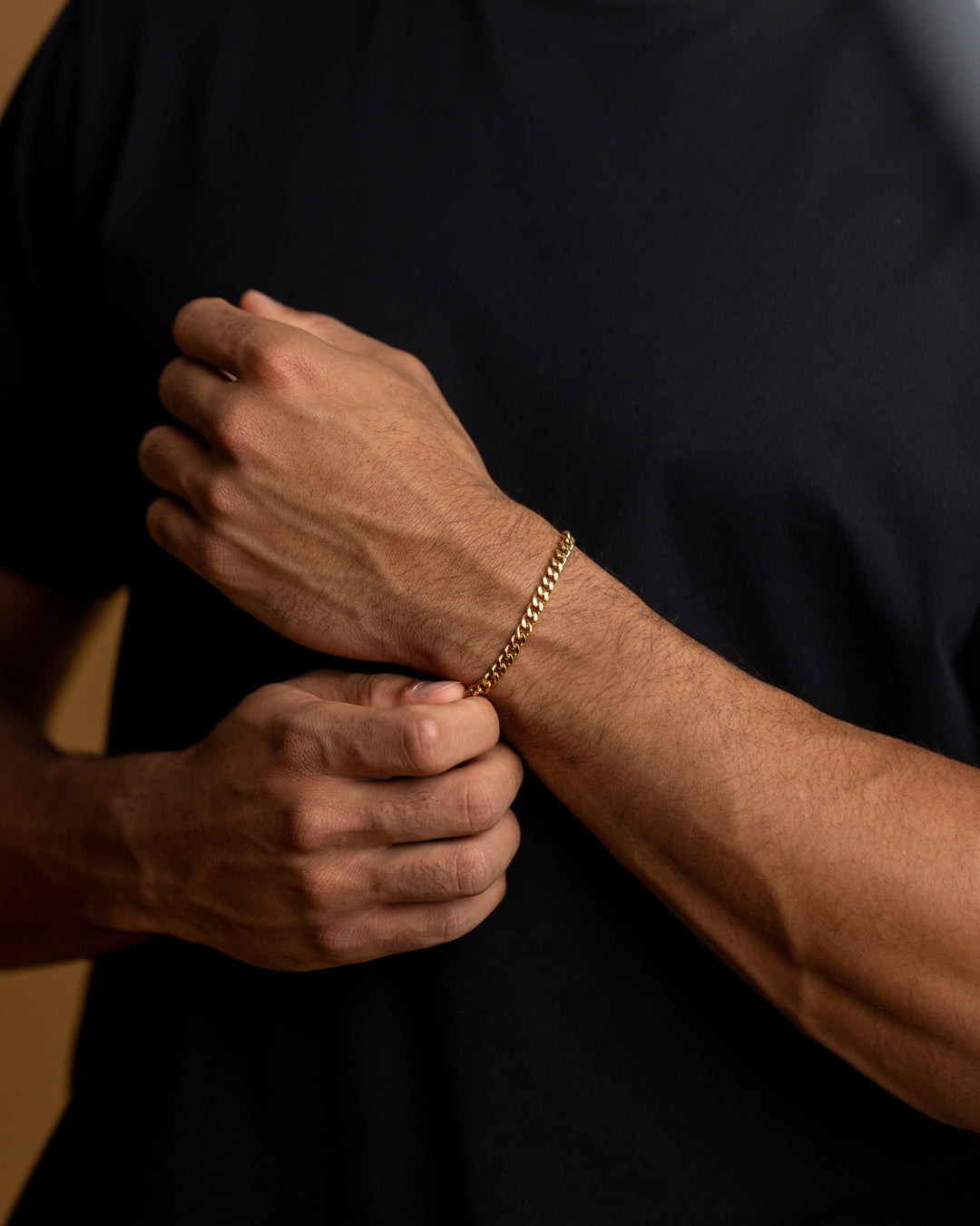 5mm Cuban chain bracelet with golden finish