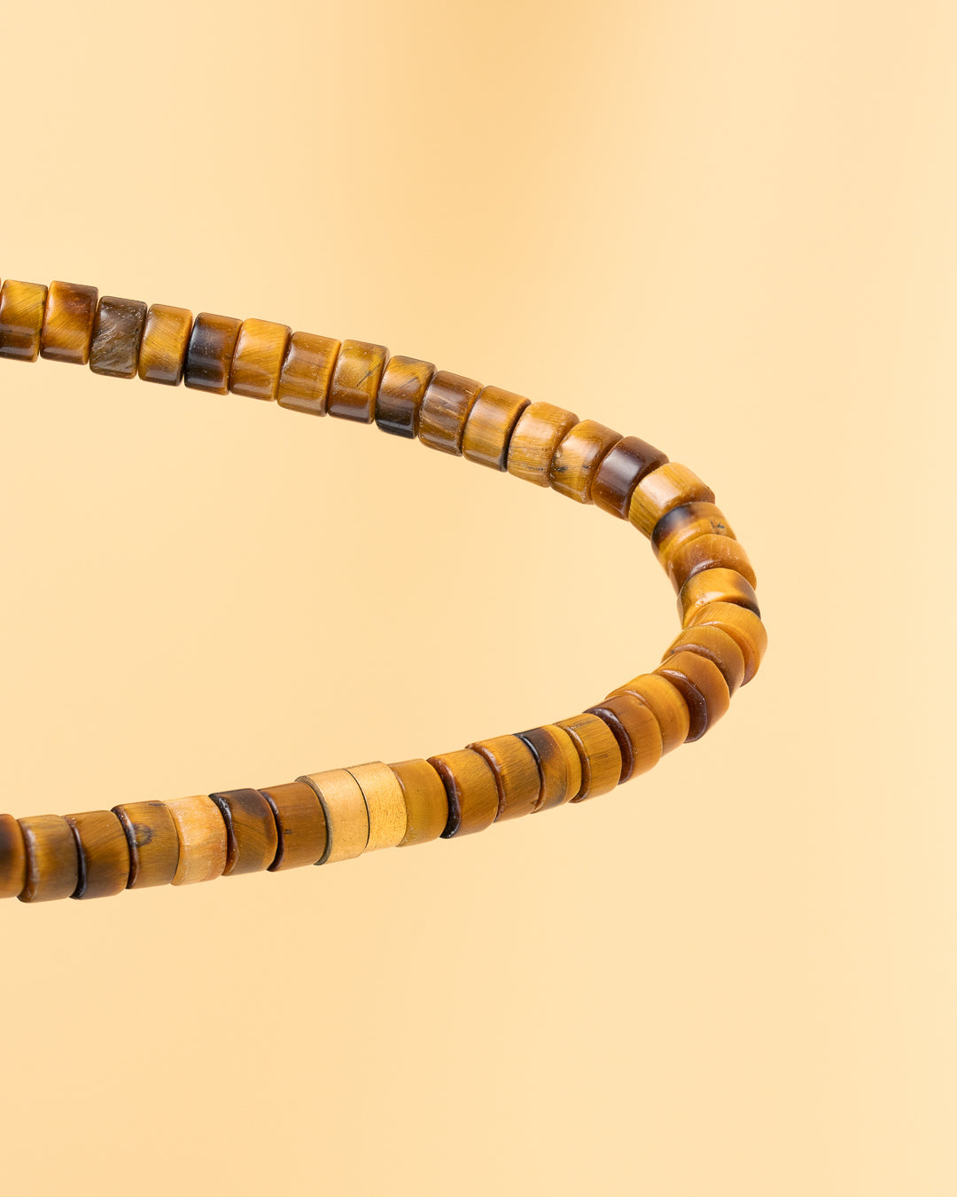 2mm Bracelet with Tiger Eye stones and titanium element