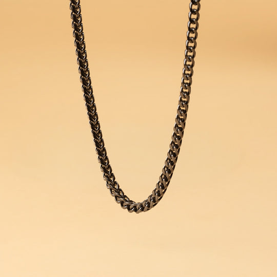 5mm foxtail necklace in stainless steel with a black finish