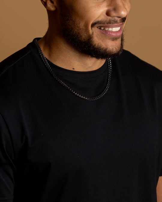 5mm foxtail necklace in stainless steel with a black finish