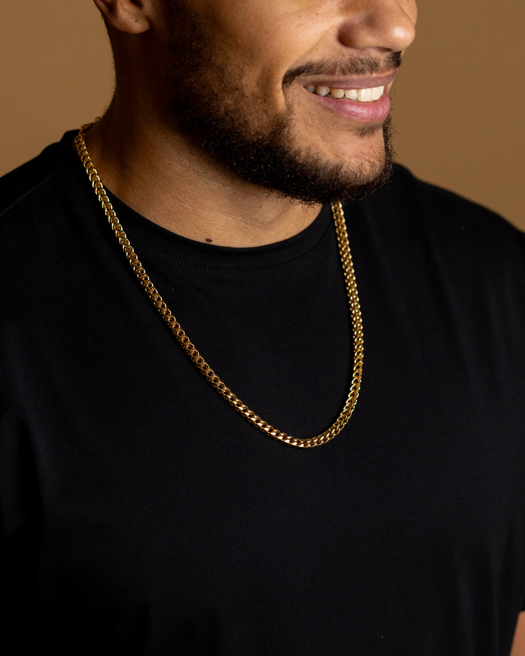 5mm foxtail necklace in stainless steel with a gold-plated finish