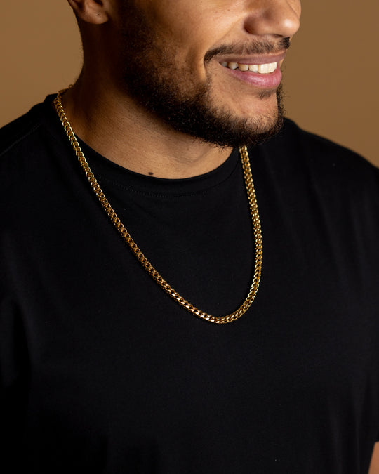 5mm foxtail necklace in stainless steel with a gold-plated finish