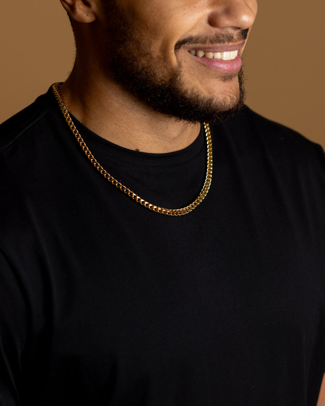 5mm foxtail necklace in stainless steel with a gold-plated finish