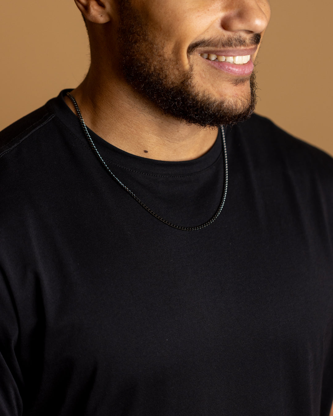 3mm cuban necklace in stainless steel with black finish