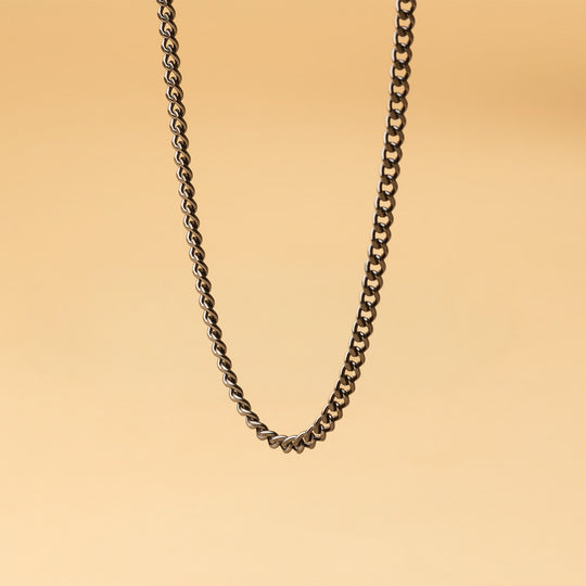 5mm cuban necklace in stainless steel with black finish