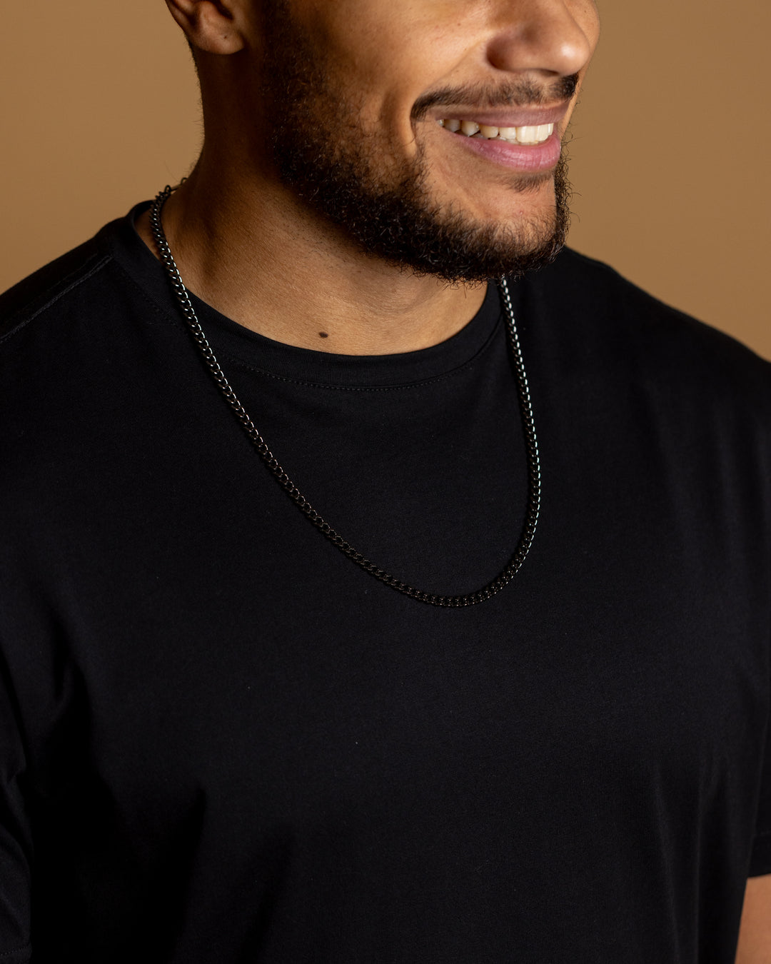 5mm cuban necklace in stainless steel with black finish