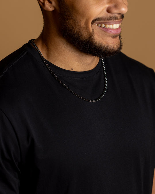 5mm cuban necklace in stainless steel with black finish