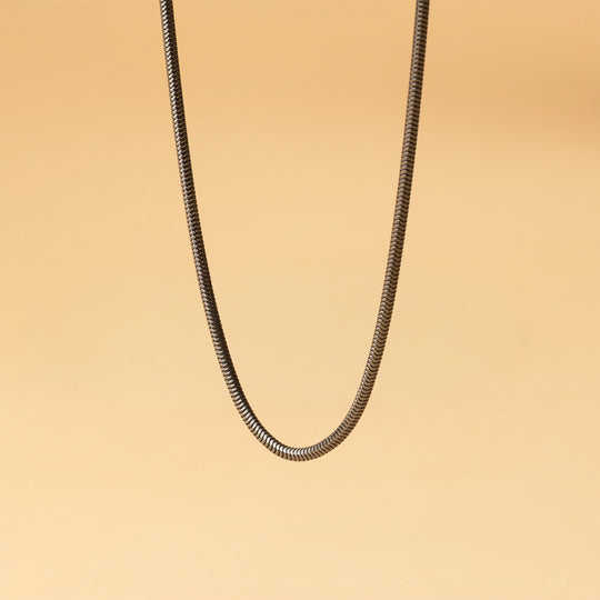 3mm snake chain necklace in stainless steel with black finish