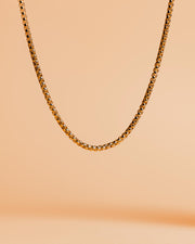 3mm Box chain necklace with a gold-plated finish