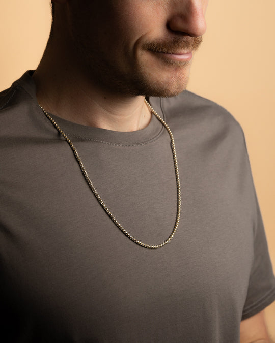 3mm Box chain necklace with a bronze finish