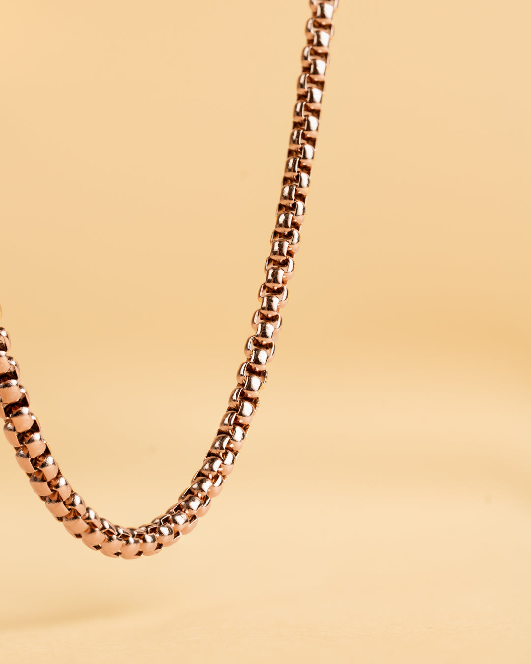 3mm Box chain necklace with a bronze finish