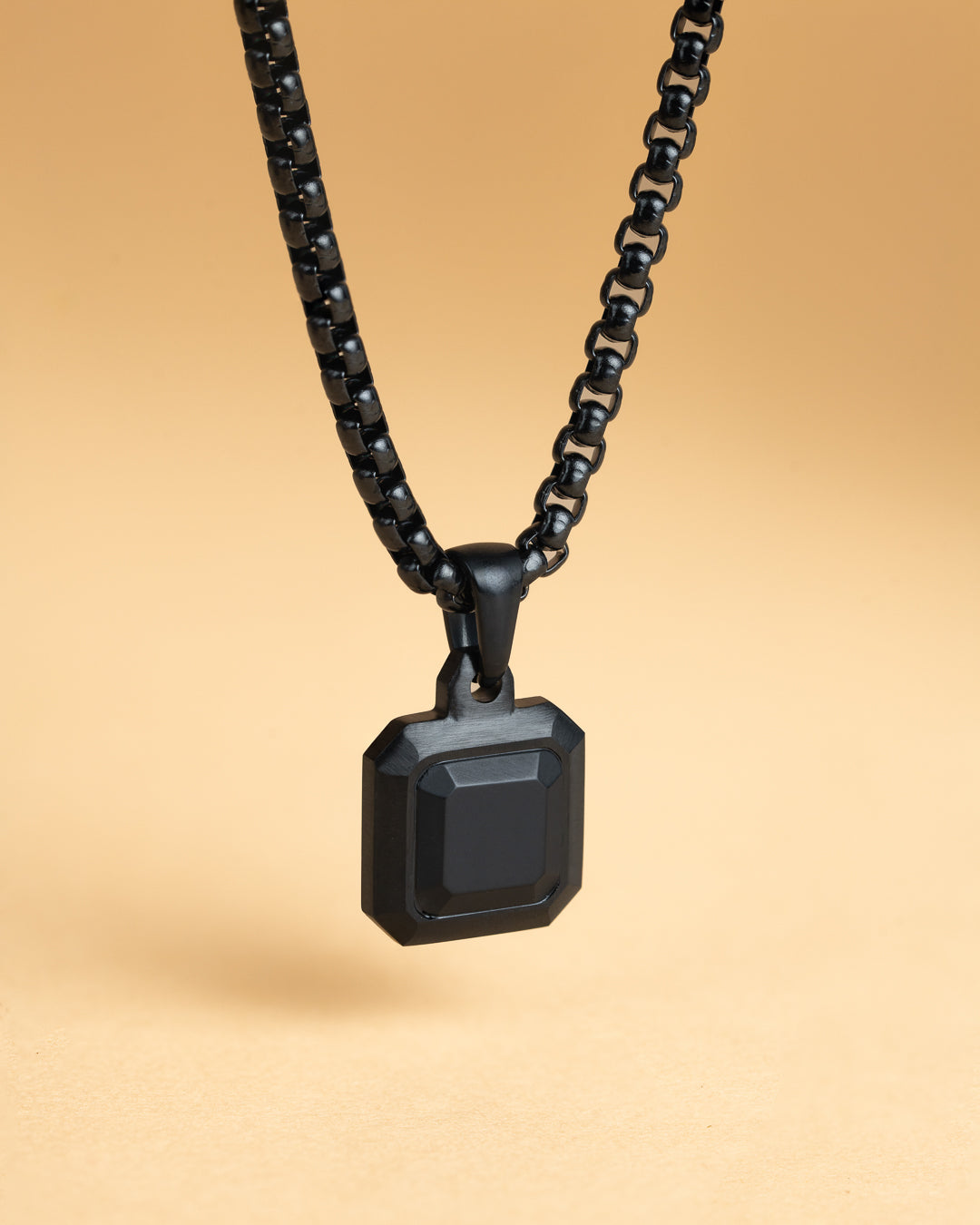 Titanium/Steel necklace with Black Agate stone