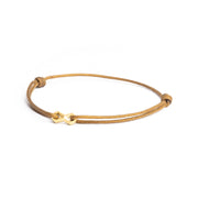 1.5mm Brown nylon bracelet with a gold-plated Infinity sign