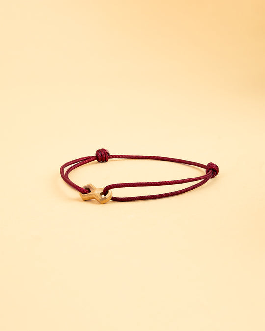 Bordeaux nylon armband met een titanium Infinity-teken