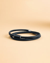 4mm Nappa leather bracelet with custom Onyx stone