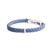 Lichtblauwe armband uit Italiaans Nappa leder