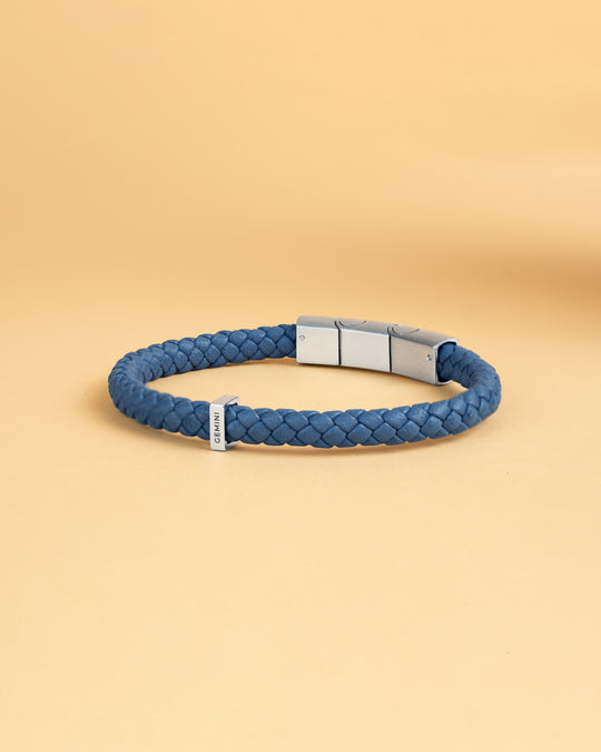 Hellblaues Armband aus italienischem Nappaleder
