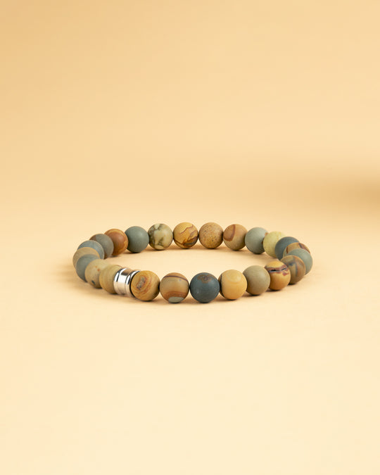 8mm bracelet with matte agate stone