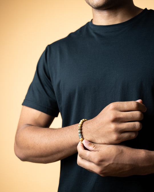 8mm bracelet with matte agate stone