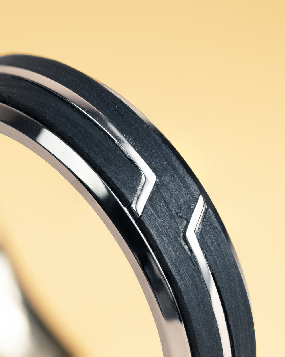 Titanium ring with Forged Carbon finish