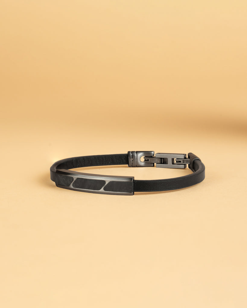 MORELLATO 5412 １POINT DIAMOND CARBON LEATHER BRACELET MORELLATO 5412 1POINT DIAMOND CARBON LEATHER BRACELET