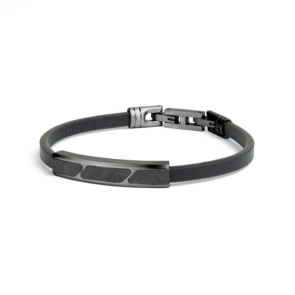 【BLACKPURPLE】23FW★ Luminary Exento Bracelet THE LINK 18K Vermeil Double Wrap Black Enamel and Leather