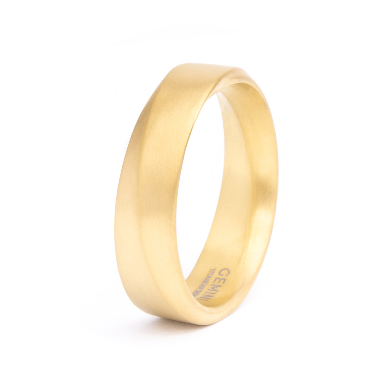 6mm Twisted full Gold-plated Titanium ring – Gemini Official