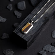 Full titanium necklace with Tiger Eye stone