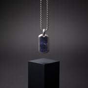 Full titanium necklace with Blue Jeremejevite stone