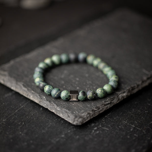Armband mit 8 mm mattem Jaspis-Stein