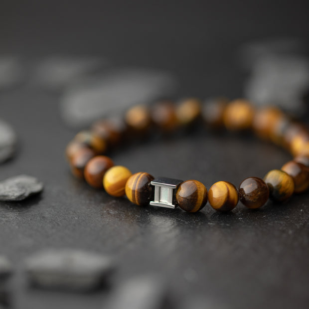 Tiger Eye Stone Bracelet for Will Power (8 mm Bead) - Tantra Astro