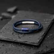 4mm Nappa leather bracelet with custom Tiger Eye stone