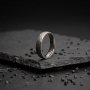 5mm Titanium ring with faceted grey finish