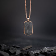 2mm bronze plated foxtail necklace with forged carbon pendant