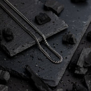 3 mm Fuchsschwanz-Halskette aus Edelstahl mit dunkel plattierter Oberfläche