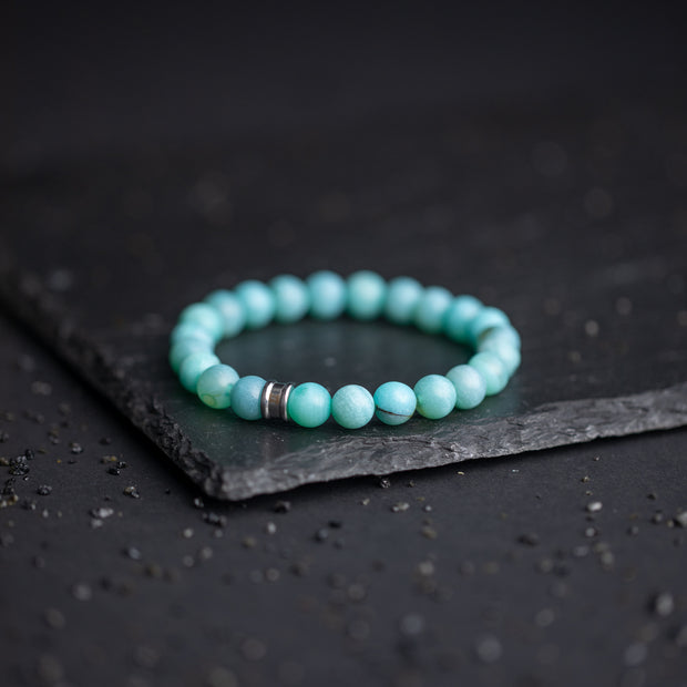 Armband mit 8 mm Türkis-Achat-Stein