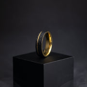 6 mm facettierter Volltitanring mit goldenem Finish