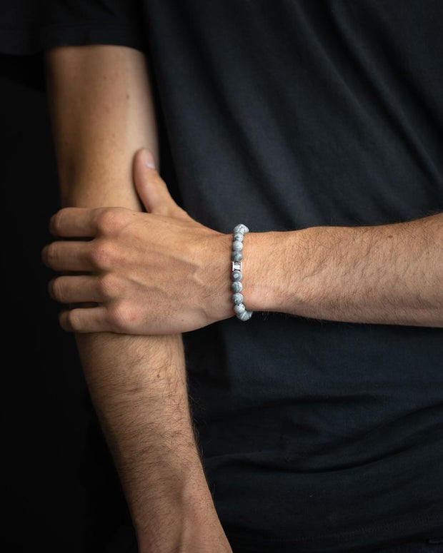 Bracelet with 8mm Matte Jasper stone