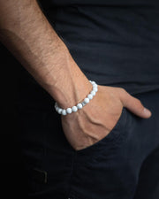 Bracelet avec pierre Howlite mate de 8 mm
