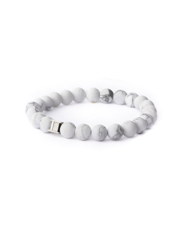 Bracelet with 8mm Matte Howlite stone