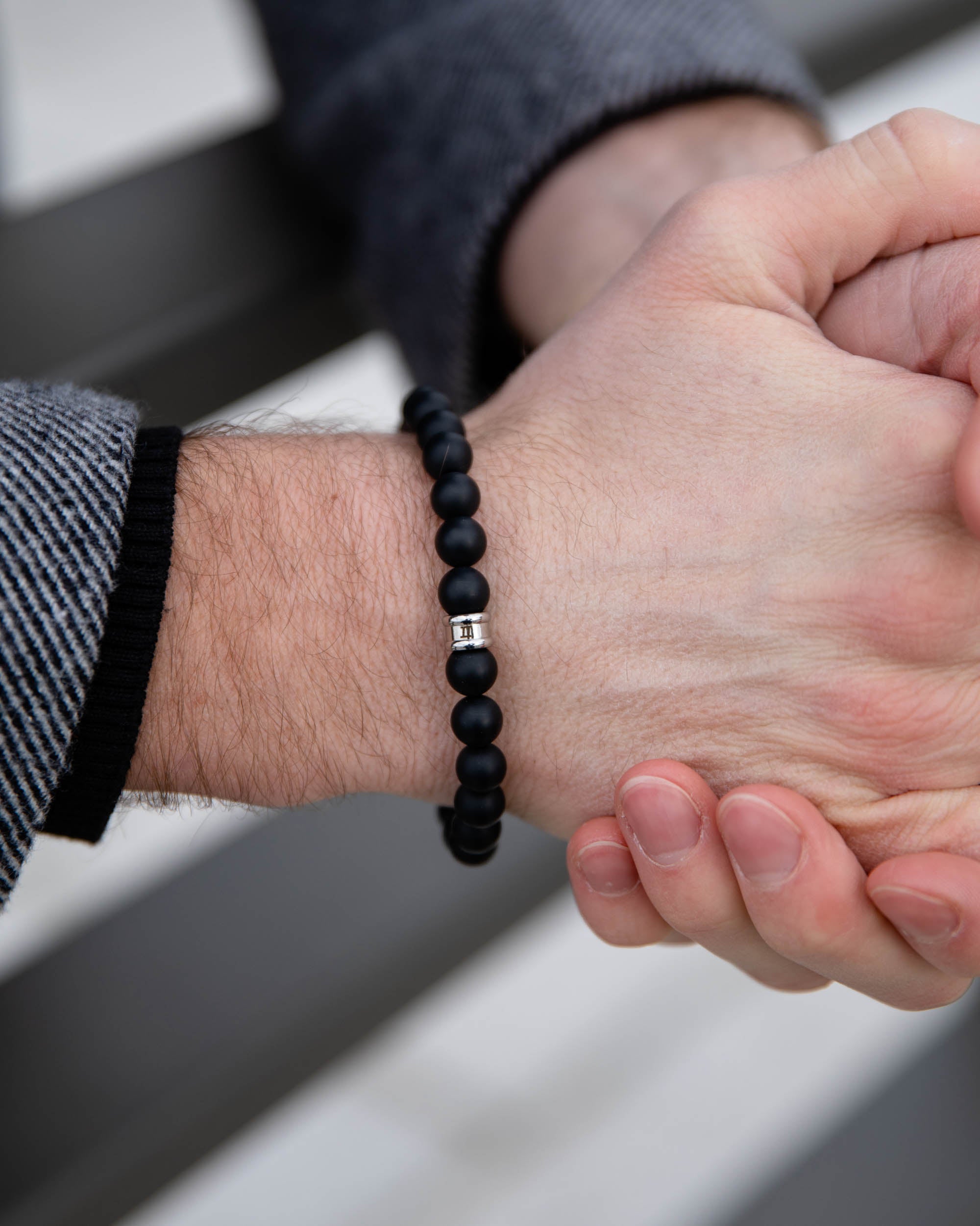 Bracelet avec pierre d agate mate de 8 mm Gemini Official