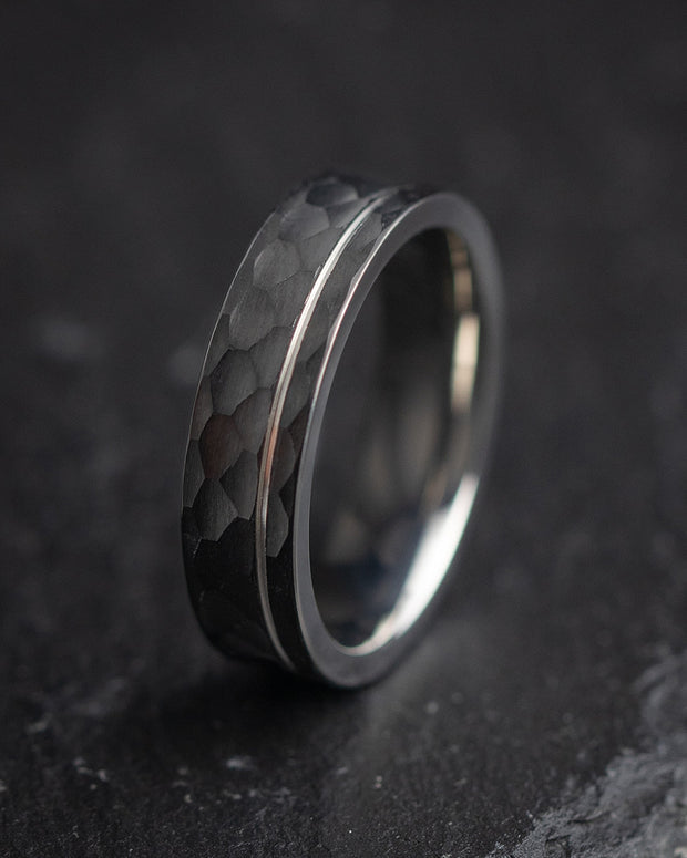 6mm Faceted full Titanium ring