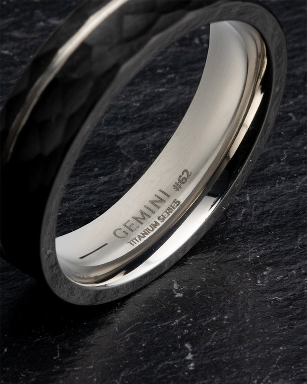 6mm Faceted full Titanium ring
