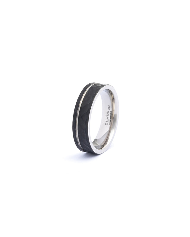 6mm Faceted full Titanium ring