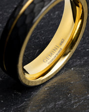 6 mm facettierter Volltitanring mit goldenem Finish