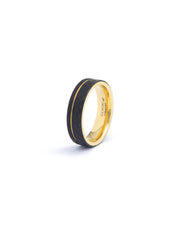 6 mm facettierter Volltitanring mit goldenem Finish