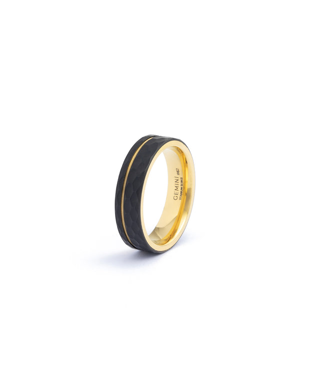 6 mm facettierter Volltitanring mit goldenem Finish
